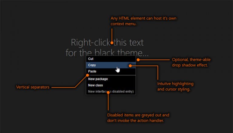 Создайте пользовательские контекстные меню правой кнопкой мыши с justContext.js