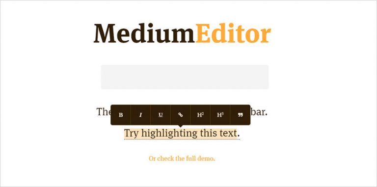 MediumEditor – Встроенная панель инструментов для редактирования текста в Интернете