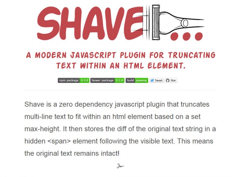 Динамический усеченный текст с плагином Shave.js