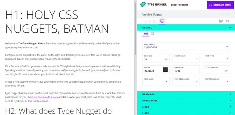 Проверьте свою веб-типографику в браузере с помощью Nugget