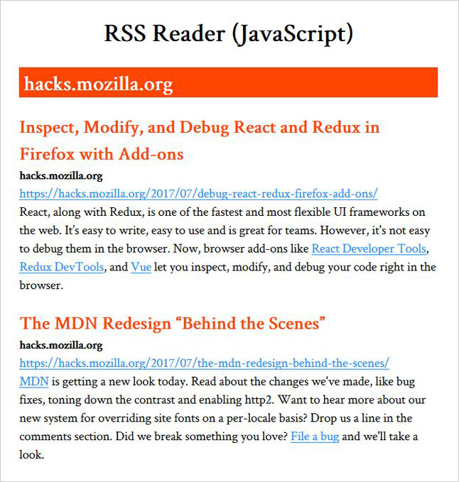 Как создать приложение для чтения RSS на JavaScript