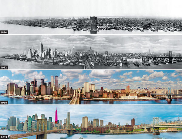 20 фотографий горизонтов городов по всему миру до и после