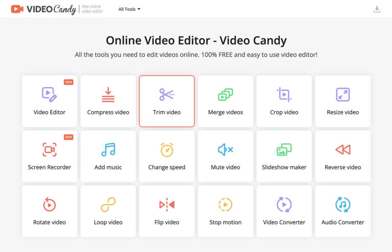 Бесплатный онлайн-редактор видео Video Candy (обзор)