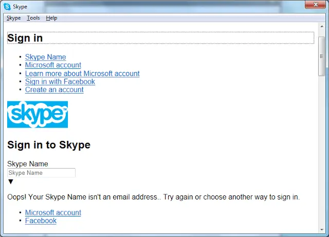 Экран входа в Skype испорчен, исправьте проблему со входом в Skype